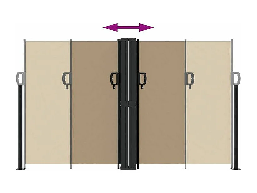 Auvent latéral rétractable taupe 140x600
