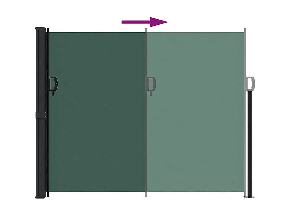 Auvent latéral rétractable vert foncé 160x500