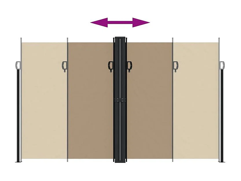 Auvent latéral rétractable taupe 200x1000