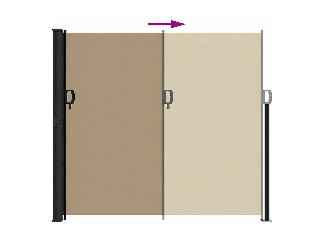 Auvent latéral rétractable taupe 180x600