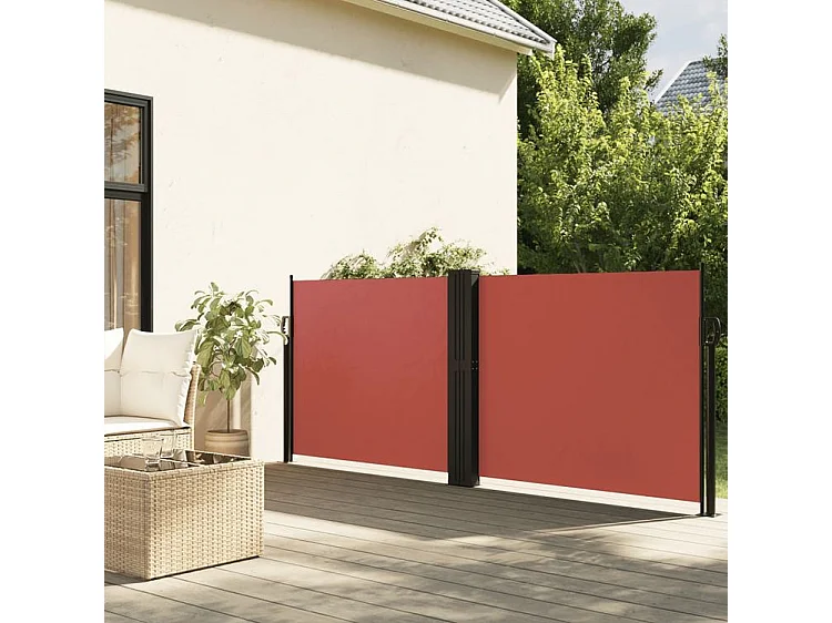 Auvent latéral rétractable terre cuite 120x600