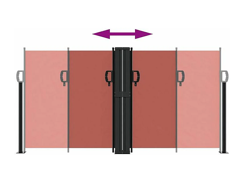 Auvent latéral rétractable terre cuite 120x600