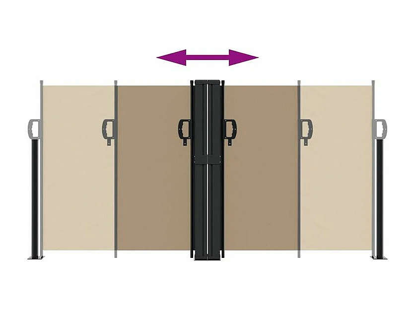 Auvent latéral rétractable taupe 120x1000