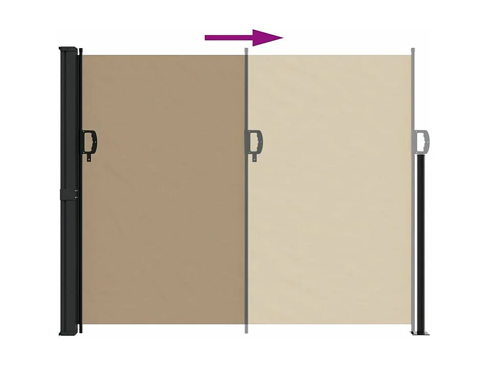 Auvent latéral rétractable taupe 160x600