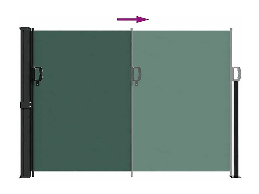 Auvent latéral rétractable vert foncé 140x600
