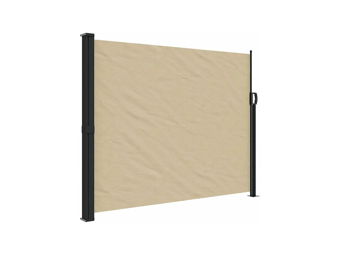 Auvent latéral rétractable beige 160x600
