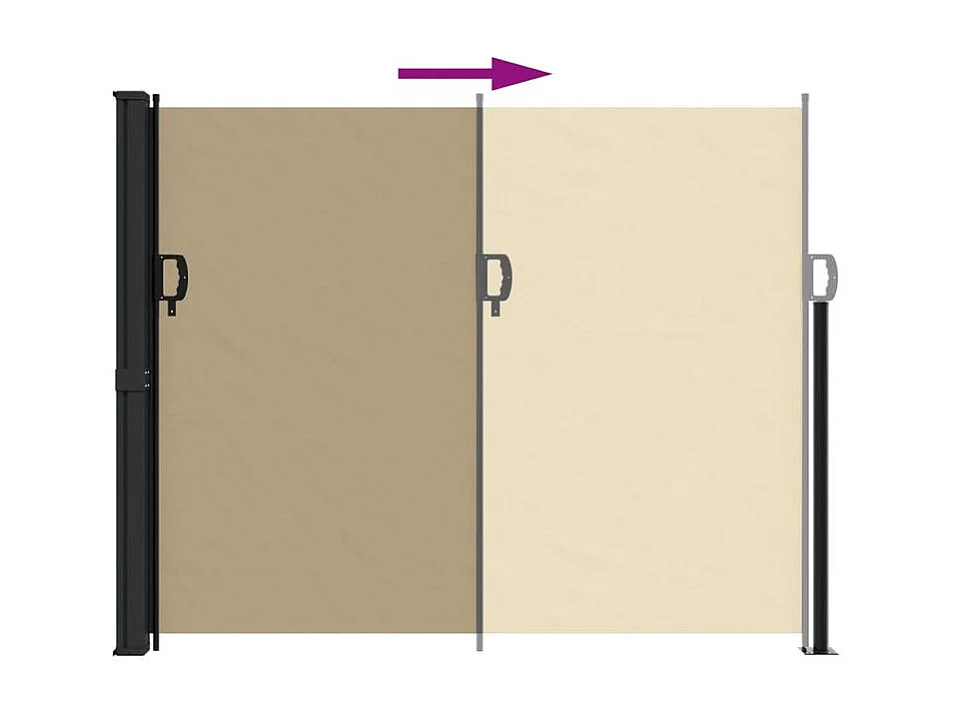 Auvent latéral rétractable beige 160x600