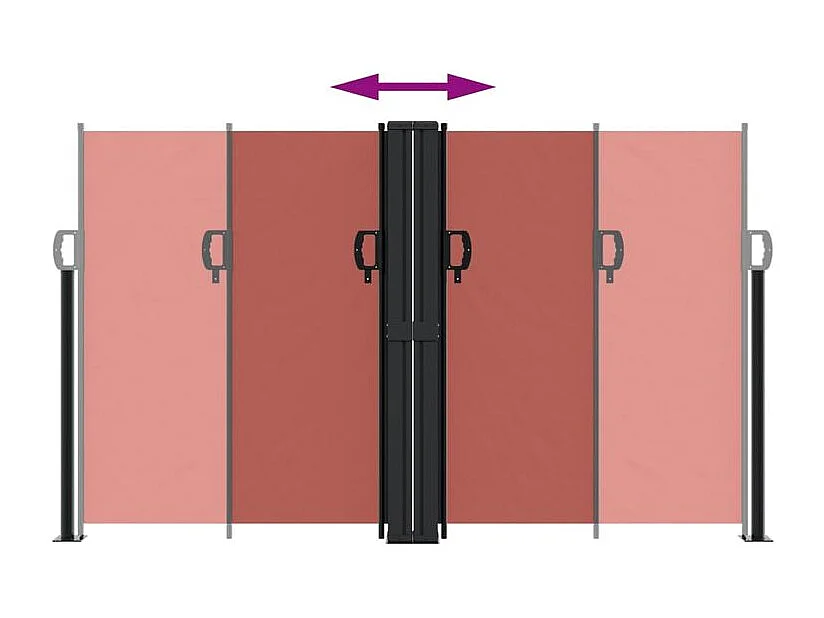Auvent latéral rétractable terre cuite 140x600