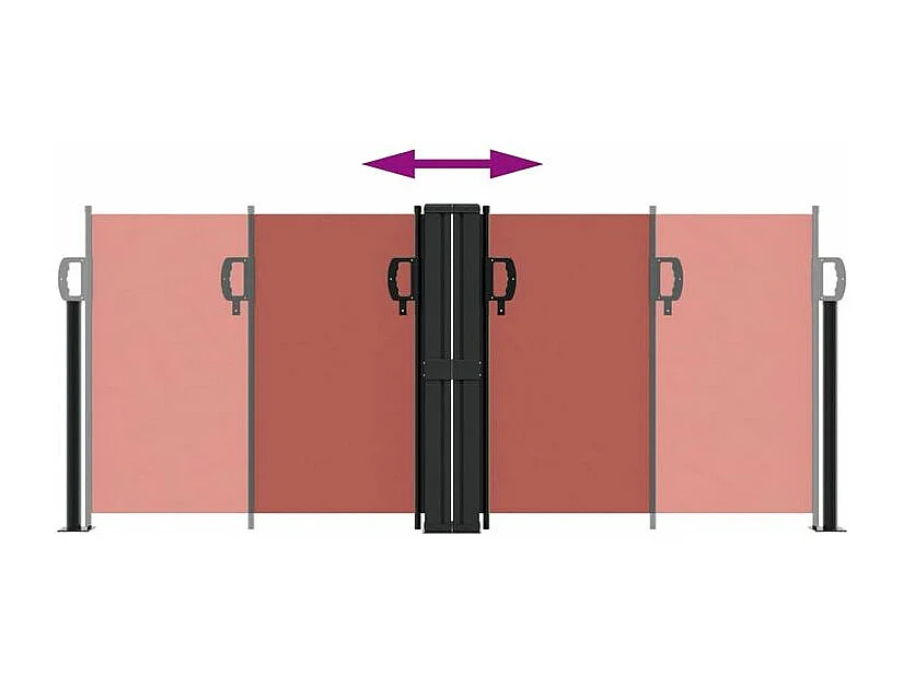 Auvent latéral rétractable terre cuite 100x600