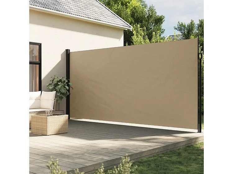 Auvent latéral rétractable beige 200x500