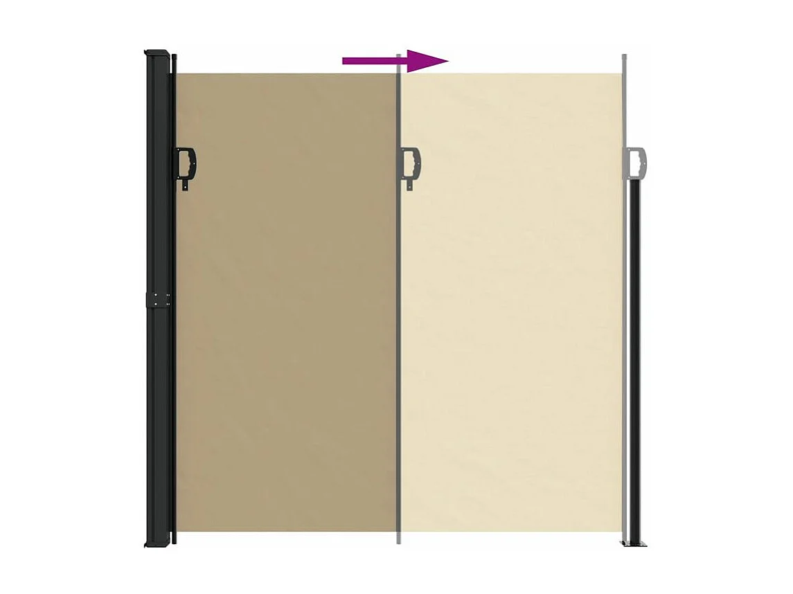 Auvent latéral rétractable beige 200x500