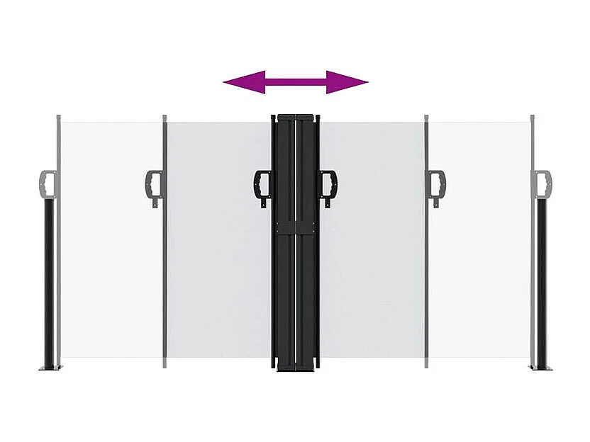 Auvent latéral rétractable blanc 120x600