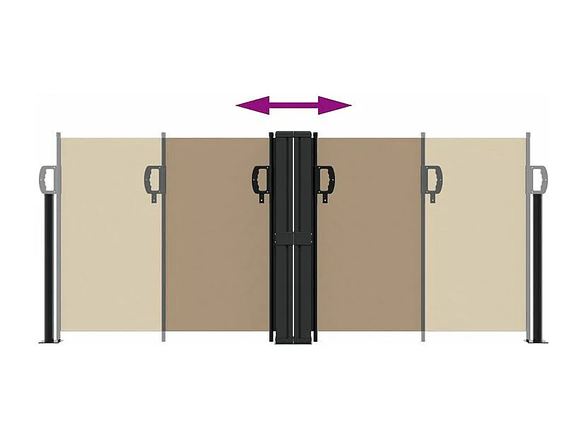 Auvent latéral rétractable taupe 100x1000