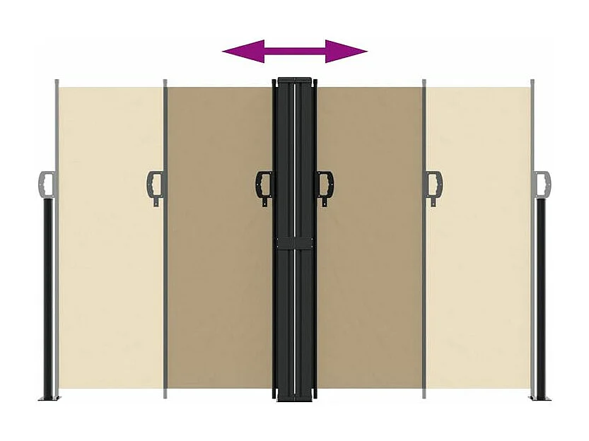 Auvent latéral rétractable beige 160x1200