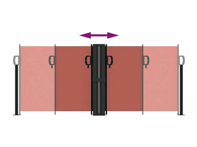 Auvent latéral rétractable terre cuite 100x1000
