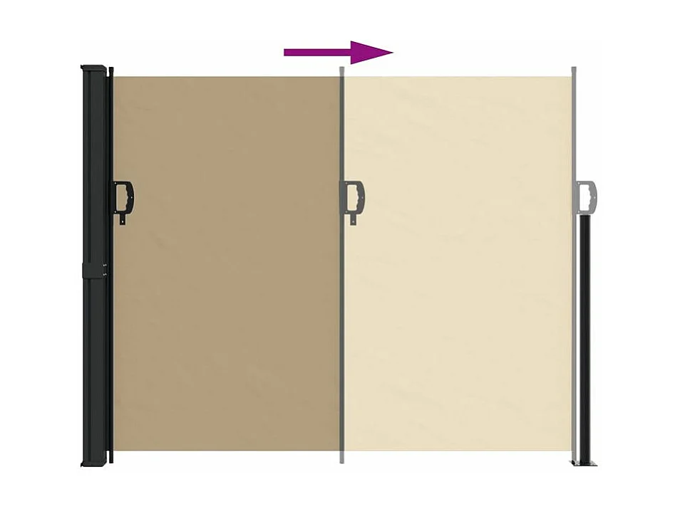 Auvent latéral rétractable beige 160x500