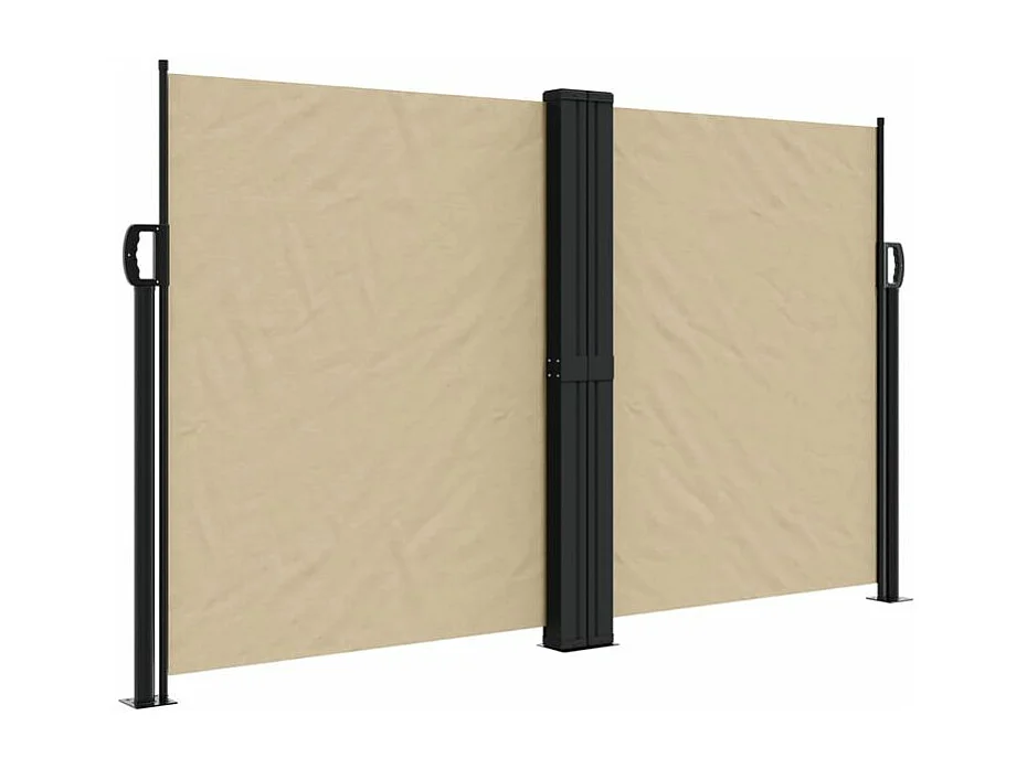 Auvent latéral rétractable beige 140x600