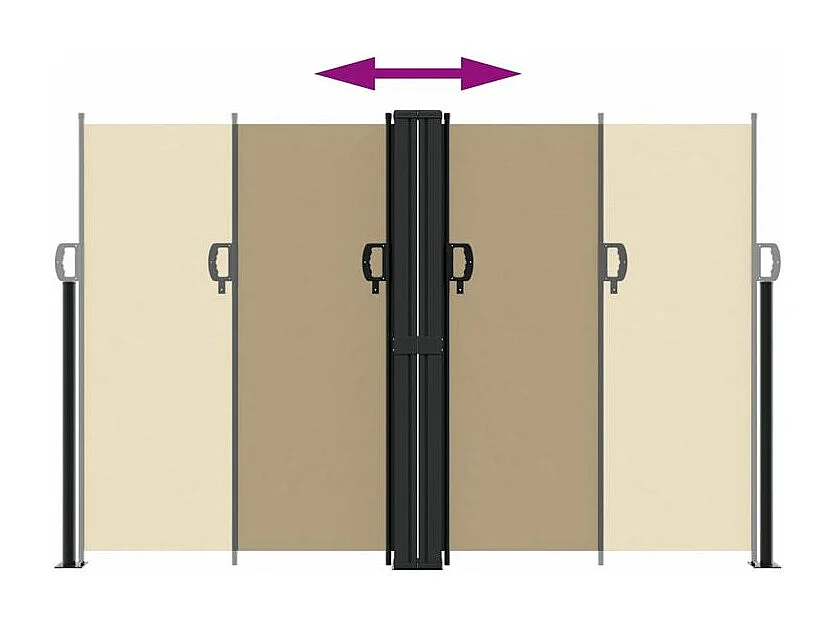 Auvent latéral rétractable beige 160x1000