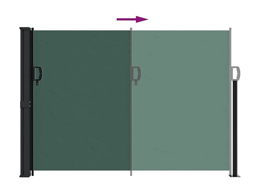 Auvent latéral rétractable vert foncé 140x300