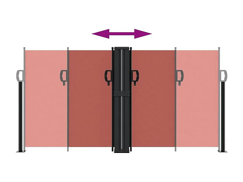 Auvent latéral rétractable terre cuite 120x1200