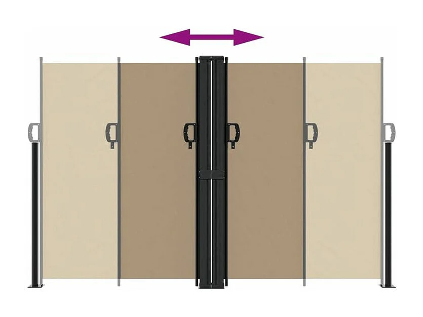 Auvent latéral rétractable taupe 160x1000