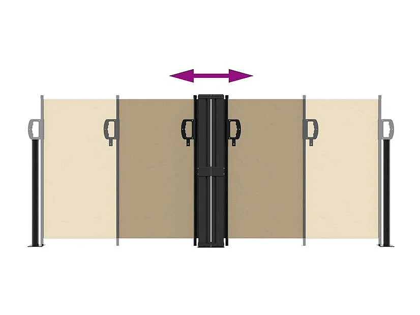 Auvent latéral rétractable beige 100x600