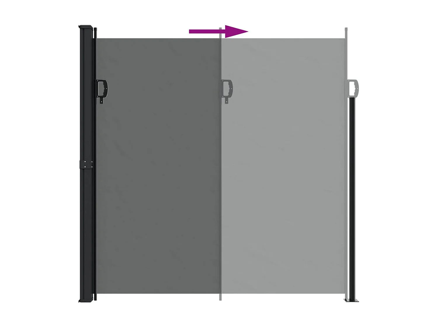 Auvent latéral rétractable anthracite 200x600