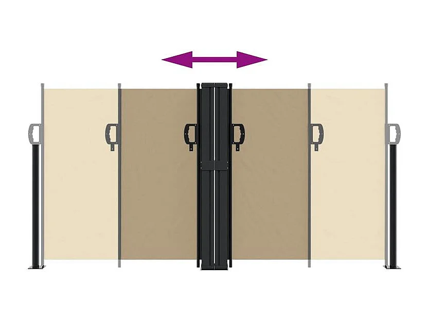 Auvent latéral rétractable beige 120x600