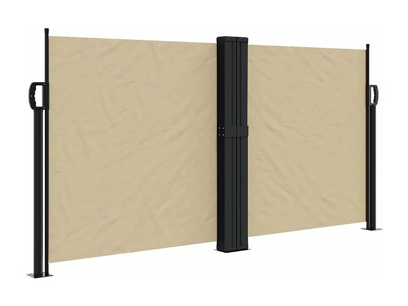 Auvent latéral rétractable beige 120x600