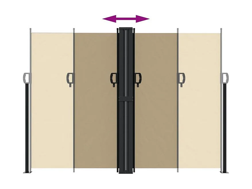 Auvent latéral rétractable beige 180x1200