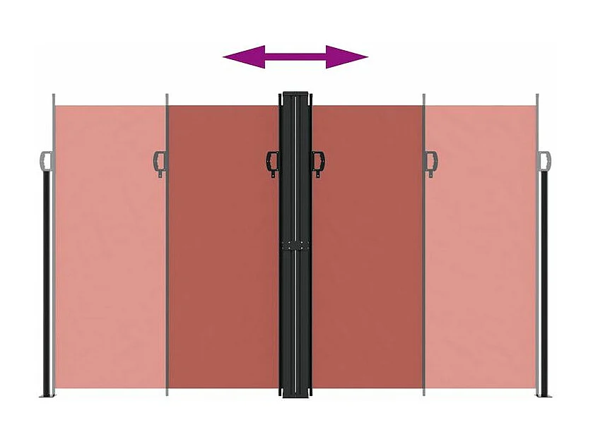 Auvent latéral rétractable terre cuite 200x1200