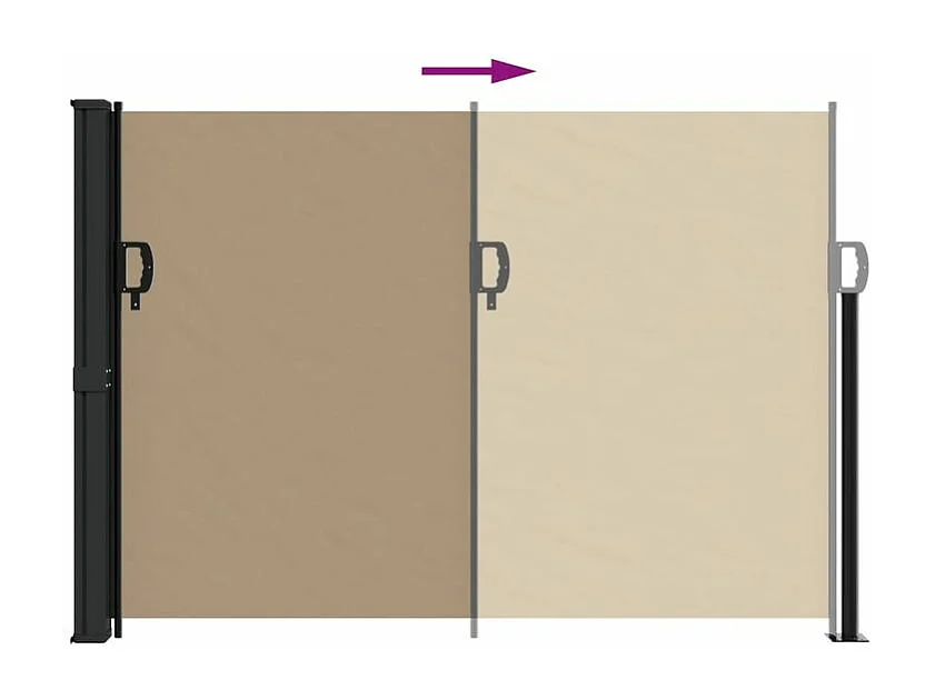 Auvent latéral rétractable taupe 140x500