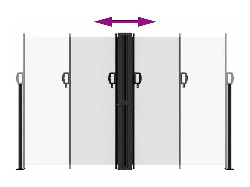 Auvent latéral rétractable blanc 160x600