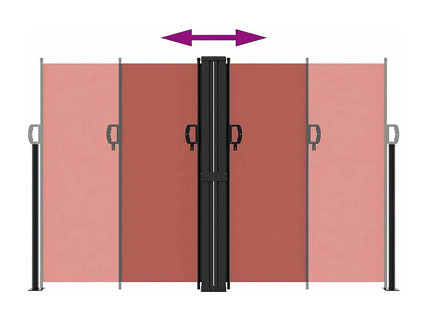 Auvent latéral rétractable terre cuite 160x600
