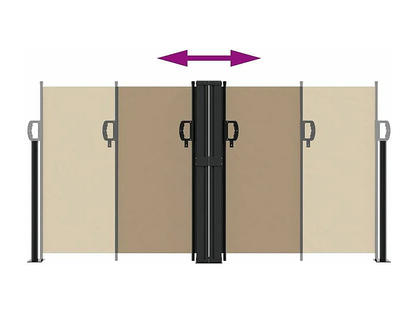 Auvent latéral rétractable taupe 120x1200