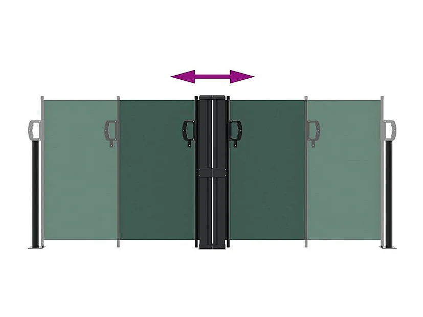 Auvent latéral rétractable vert foncé 100x600