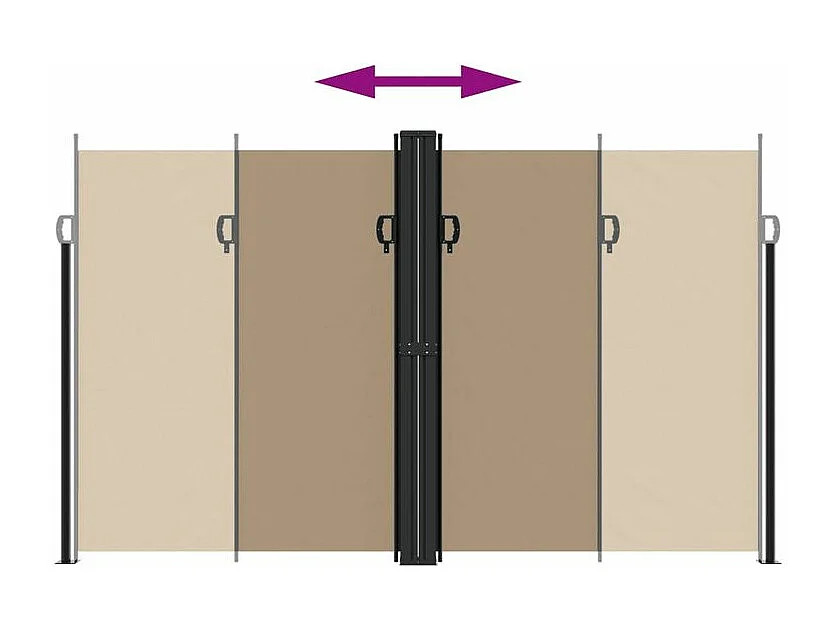 Auvent latéral rétractable taupe 200x1200
