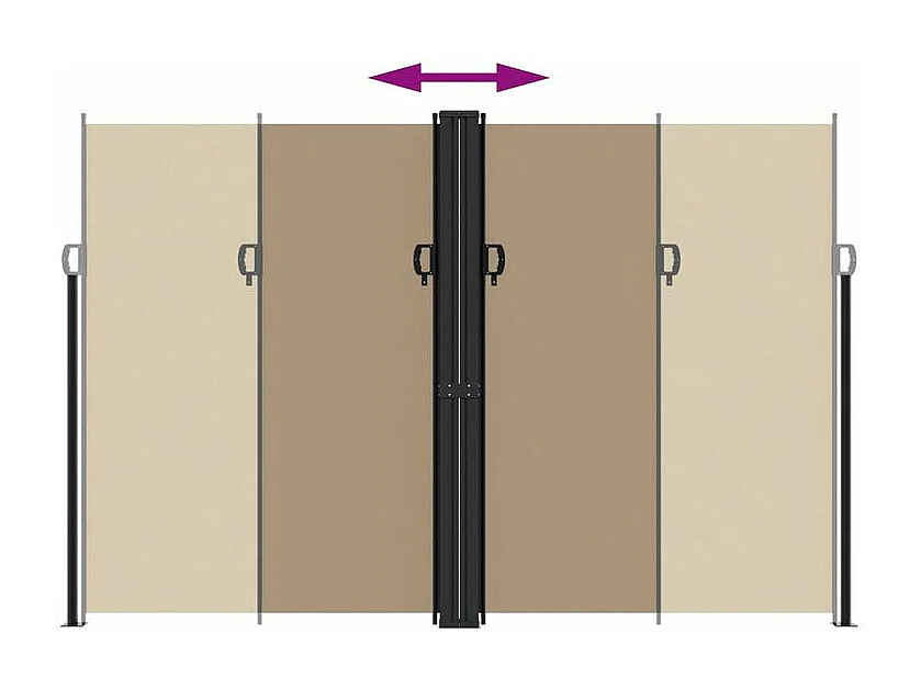 Auvent latéral rétractable taupe 220x600