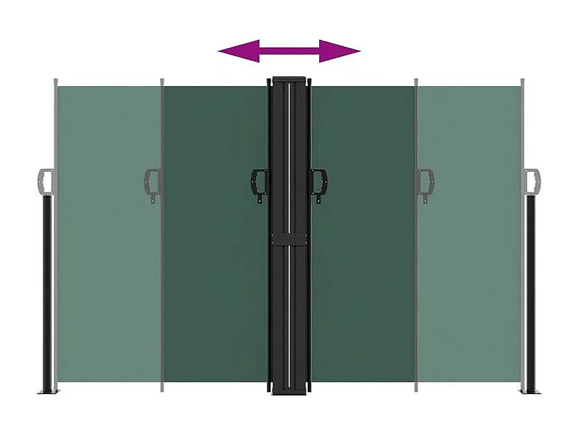 Auvent latéral rétractable vert foncé 160x1200