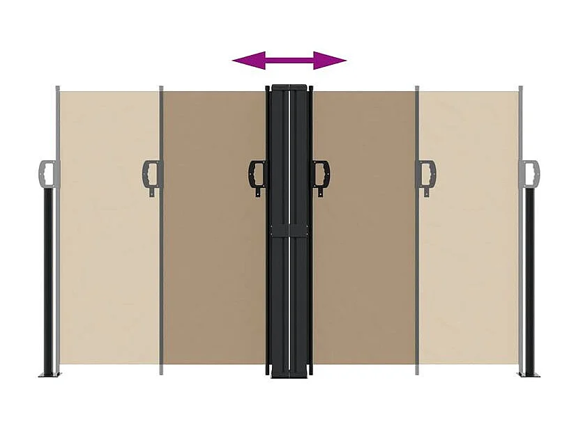 Auvent latéral rétractable taupe 140x1200