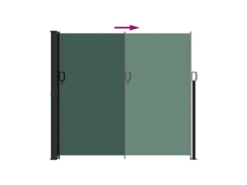 vidaXL Toldo lateral retráctil verde oscuro 180x600 cm