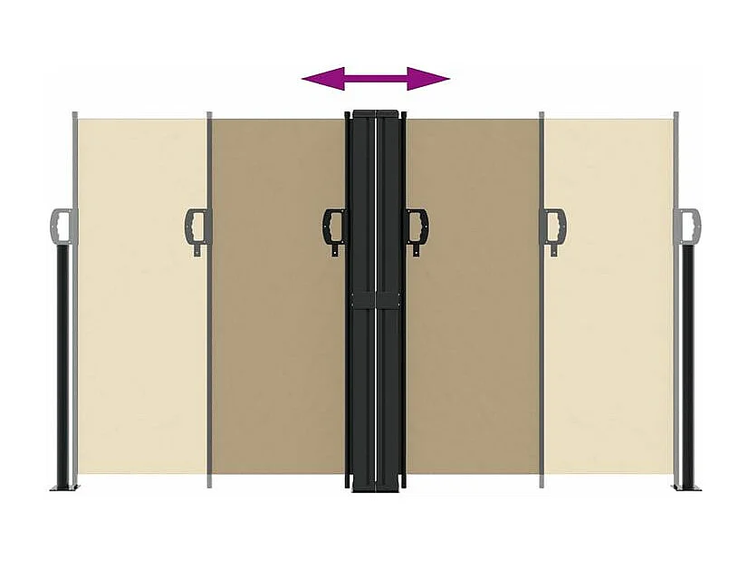 Auvent latéral rétractable beige 140x1200