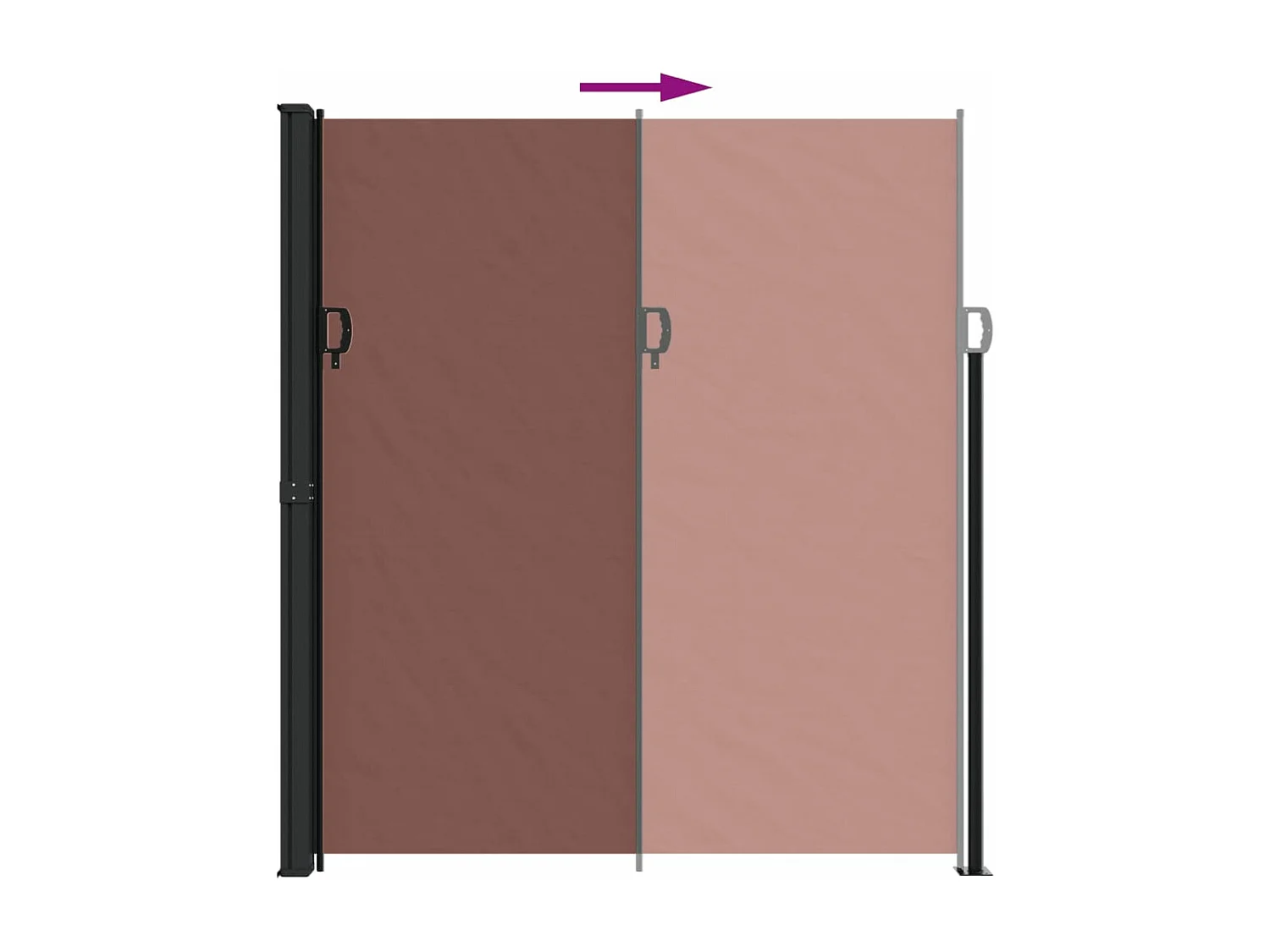 Auvent latéral rétractable marron 220x500