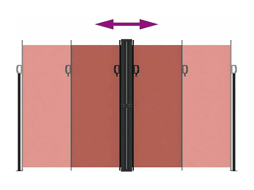 Auvent latéral rétractable terre cuite 200x1000