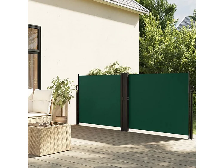 Auvent latéral rétractable vert foncé 140x1200