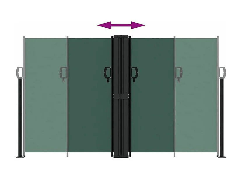 Auvent latéral rétractable vert foncé 140x1200