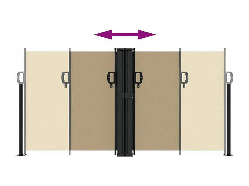 Auvent latéral rétractable beige 120x1000