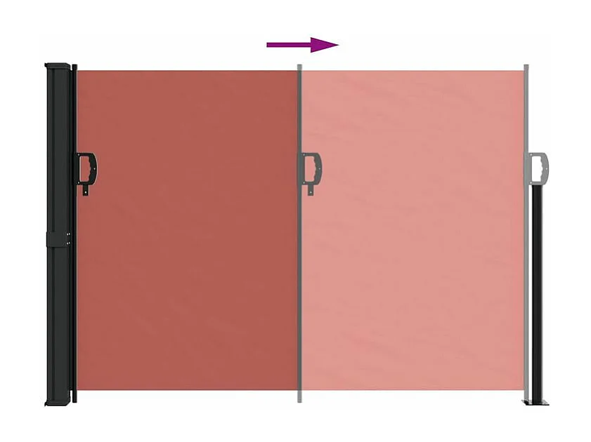 Auvent latéral rétractable terre cuite 140x600