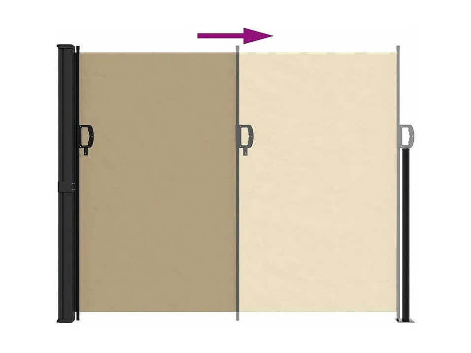 Auvent latéral rétractable beige 160x300