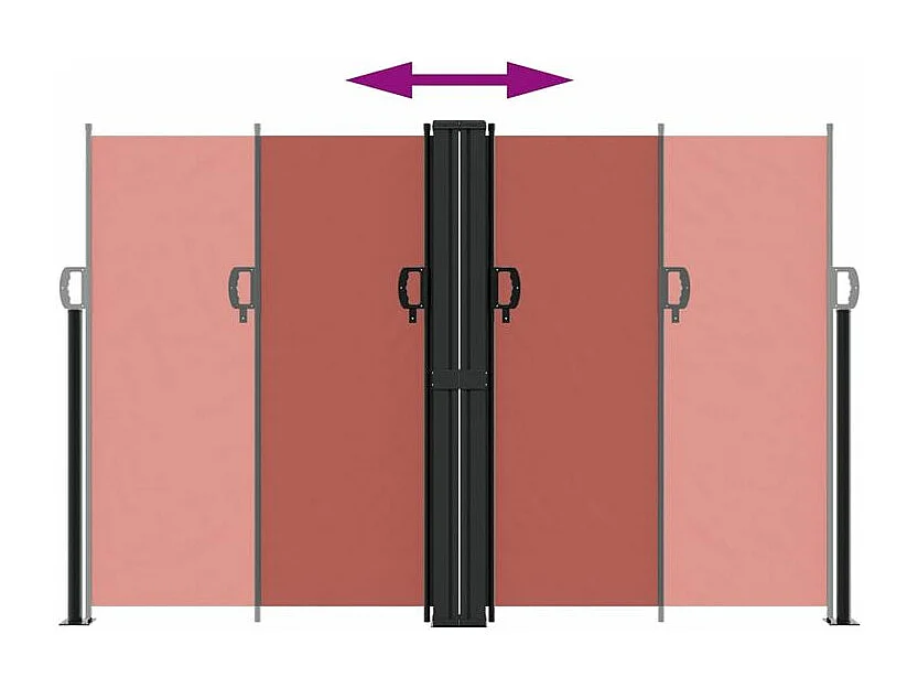 Auvent latéral rétractable terre cuite 160x1000